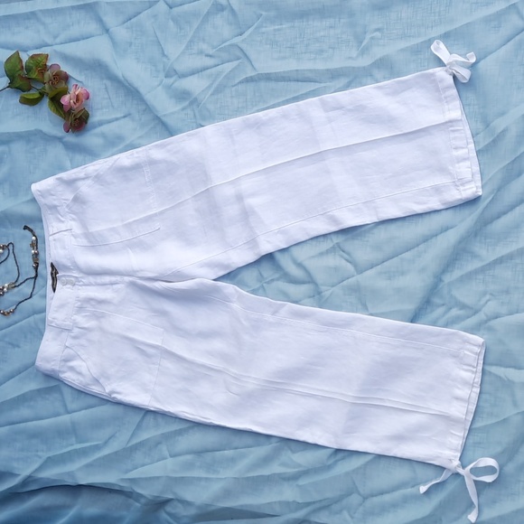 TOMMY BAHAMA Linen Aubrey Fit Crop Pants - Picture 3 of 12